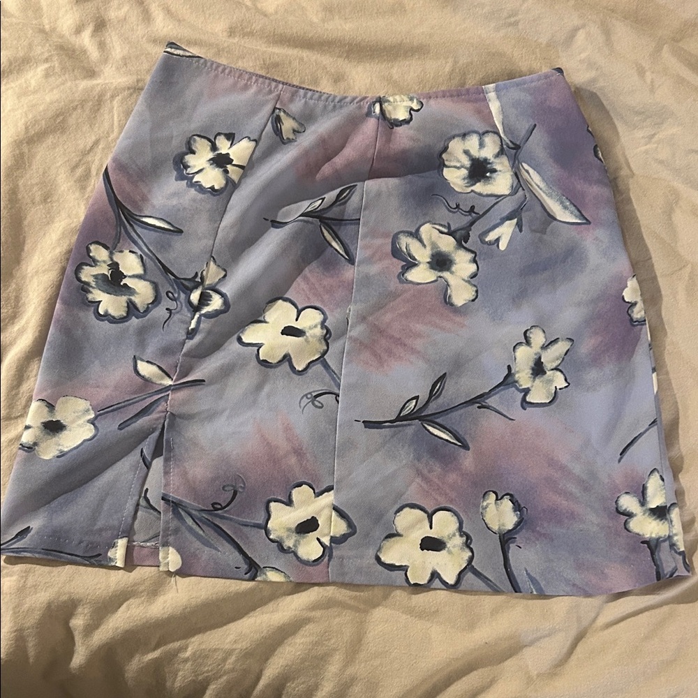 Lavender Floral Mini Skirt